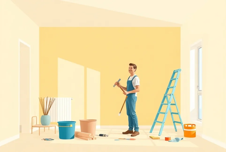 Intérieur rénové après travaux de peinture à Sainte-Geneviève-des-Bois
