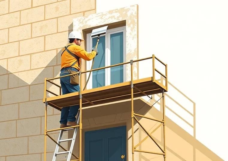 Ravalement de façade en pierre, nettoyage et application d'enduit